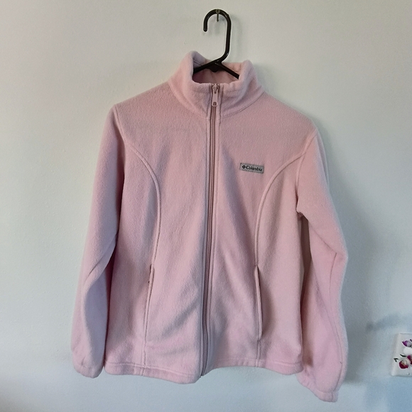 Columbia Tops - Columbia Pink Fleece Jacket Womens Medium Full Zip Outdoor Hiking Coat